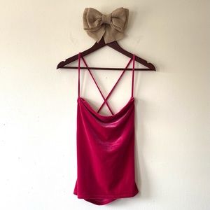 Express Top - Velvet Spaghetti Tank - SIZE (S)